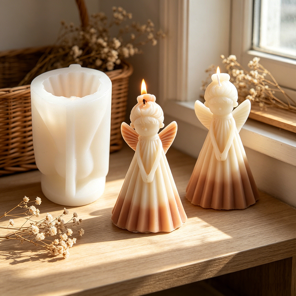 Candle Making Fragrances - 3D Angel Girl Silicone Candle Mold,