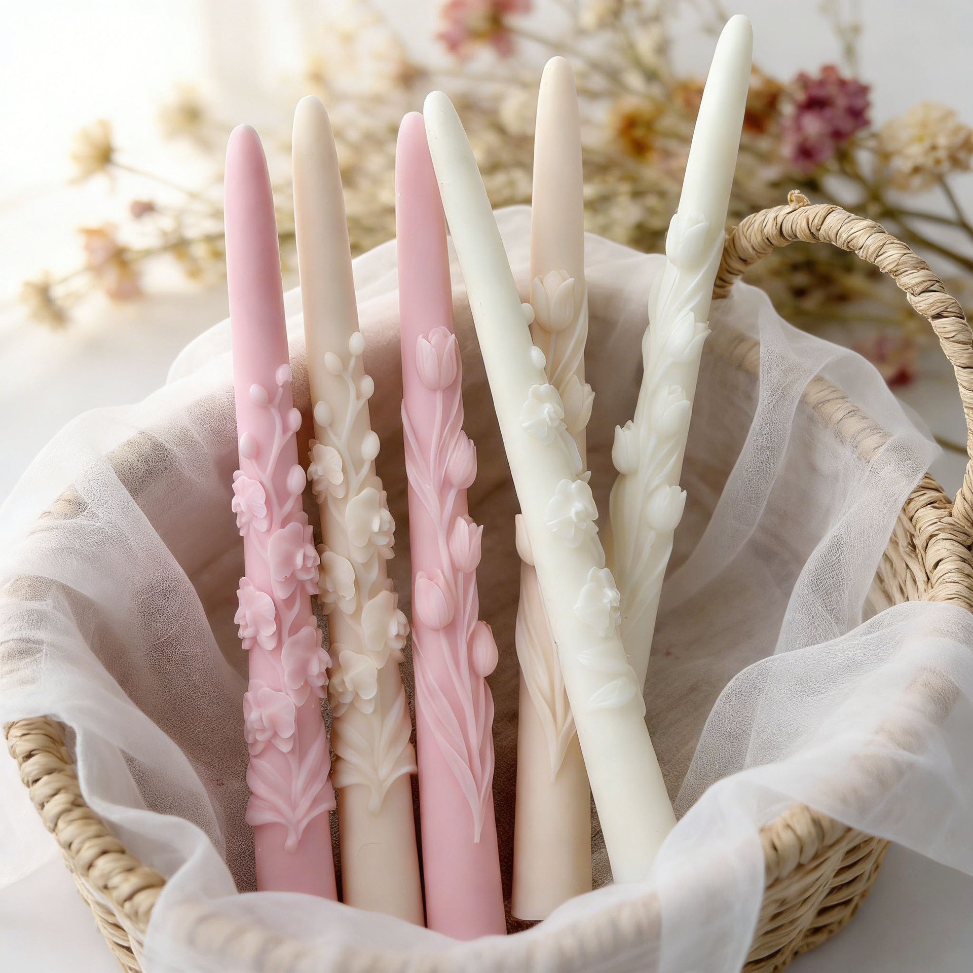 Candle Making Soy Wax - Long Pole Flower Taper Candle Silicone