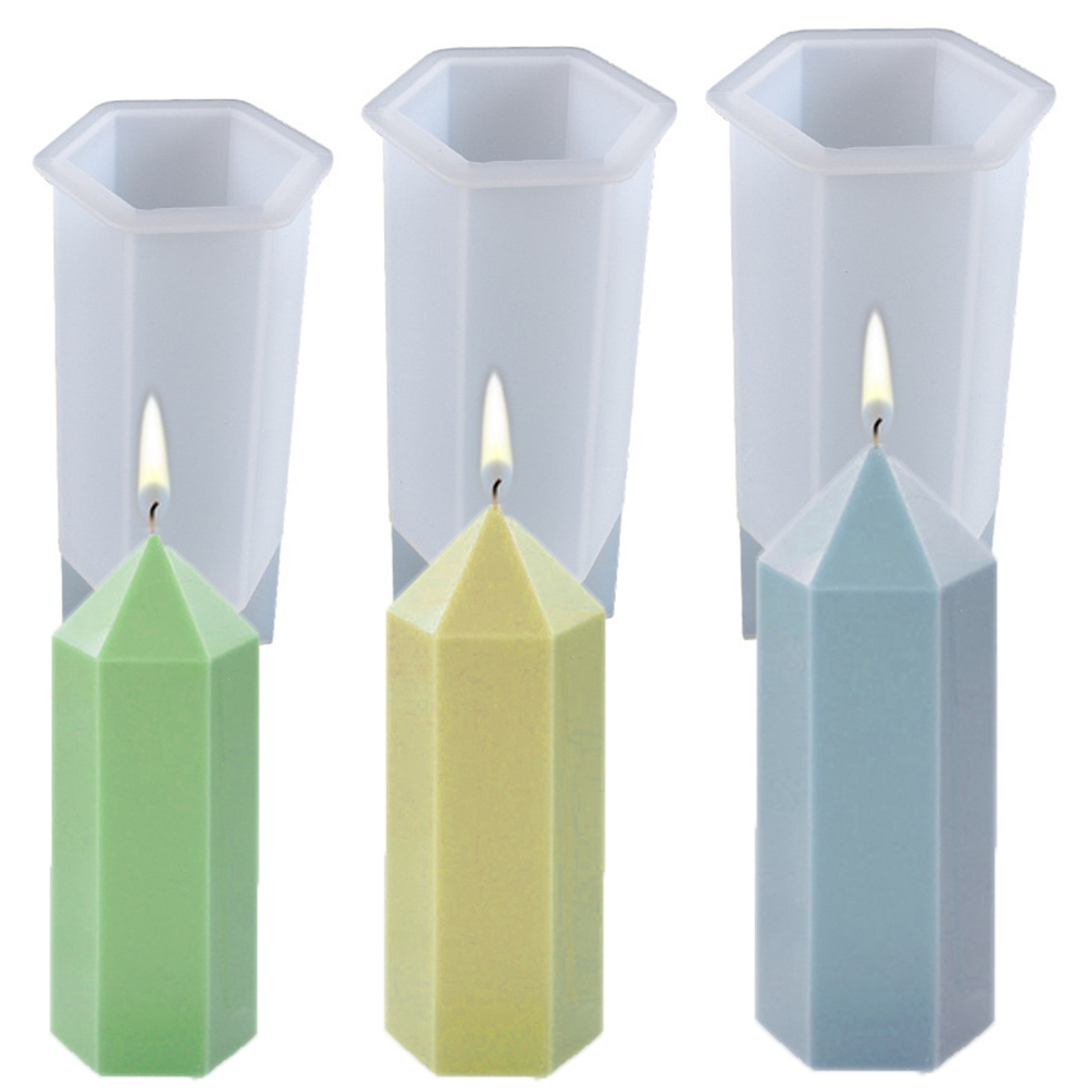 Candle Making At Home - 3D Hexagonal Column Candle Molds Silicone