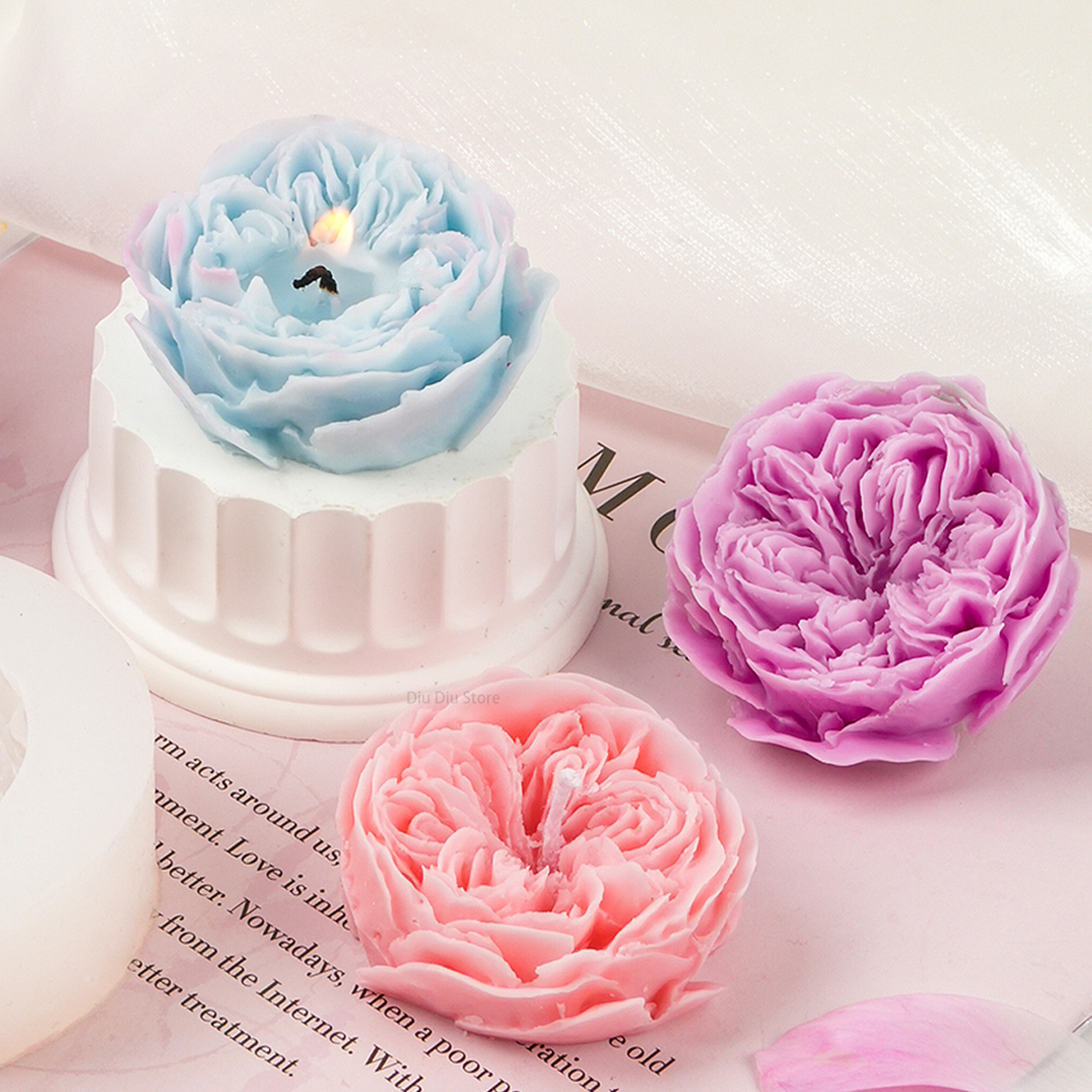 Candle Making Austin - Austin Rose Candle Silicone Mold DIY