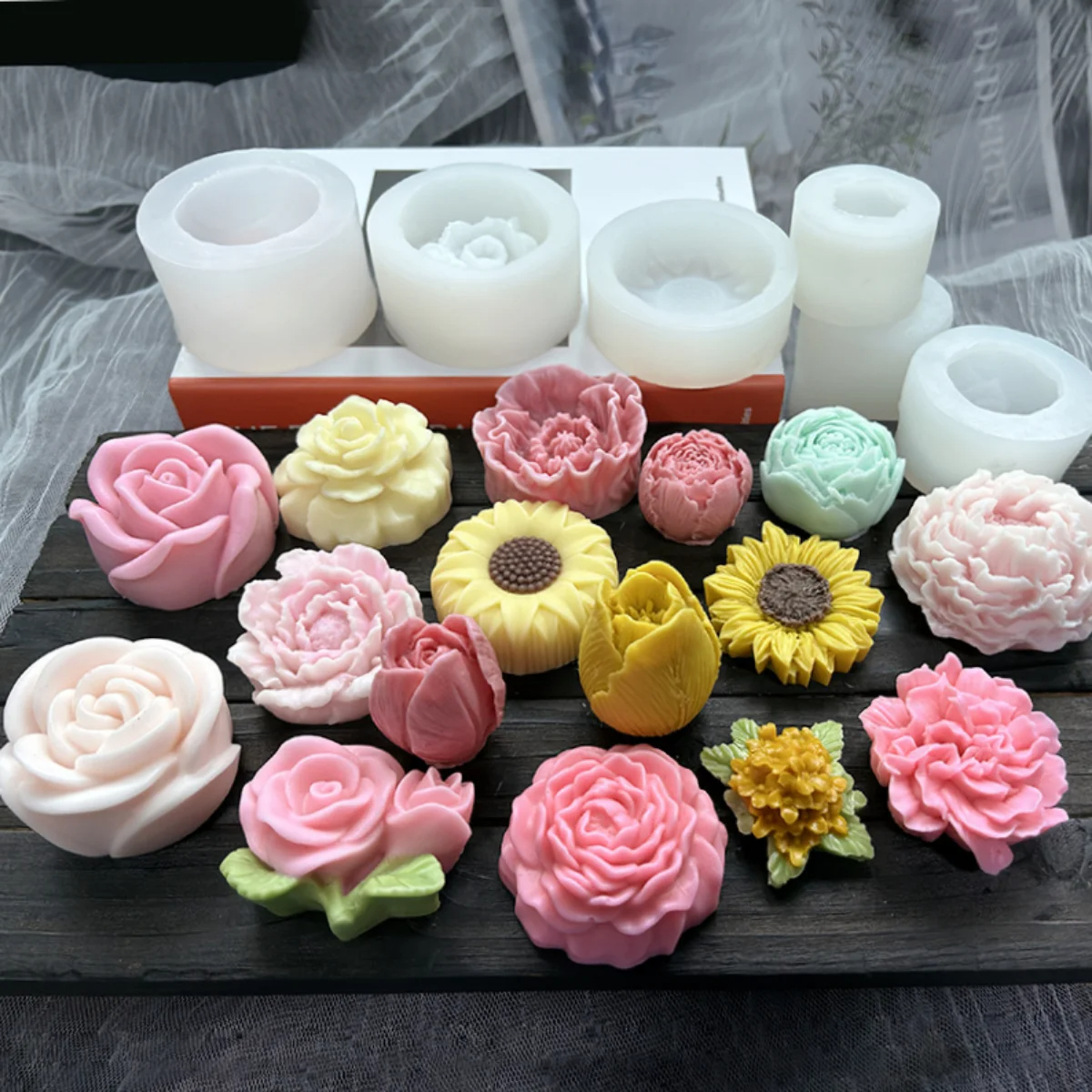 Candle Making Kit Wholesale - Lotus Flower Silicone Candle Mold Sunflower