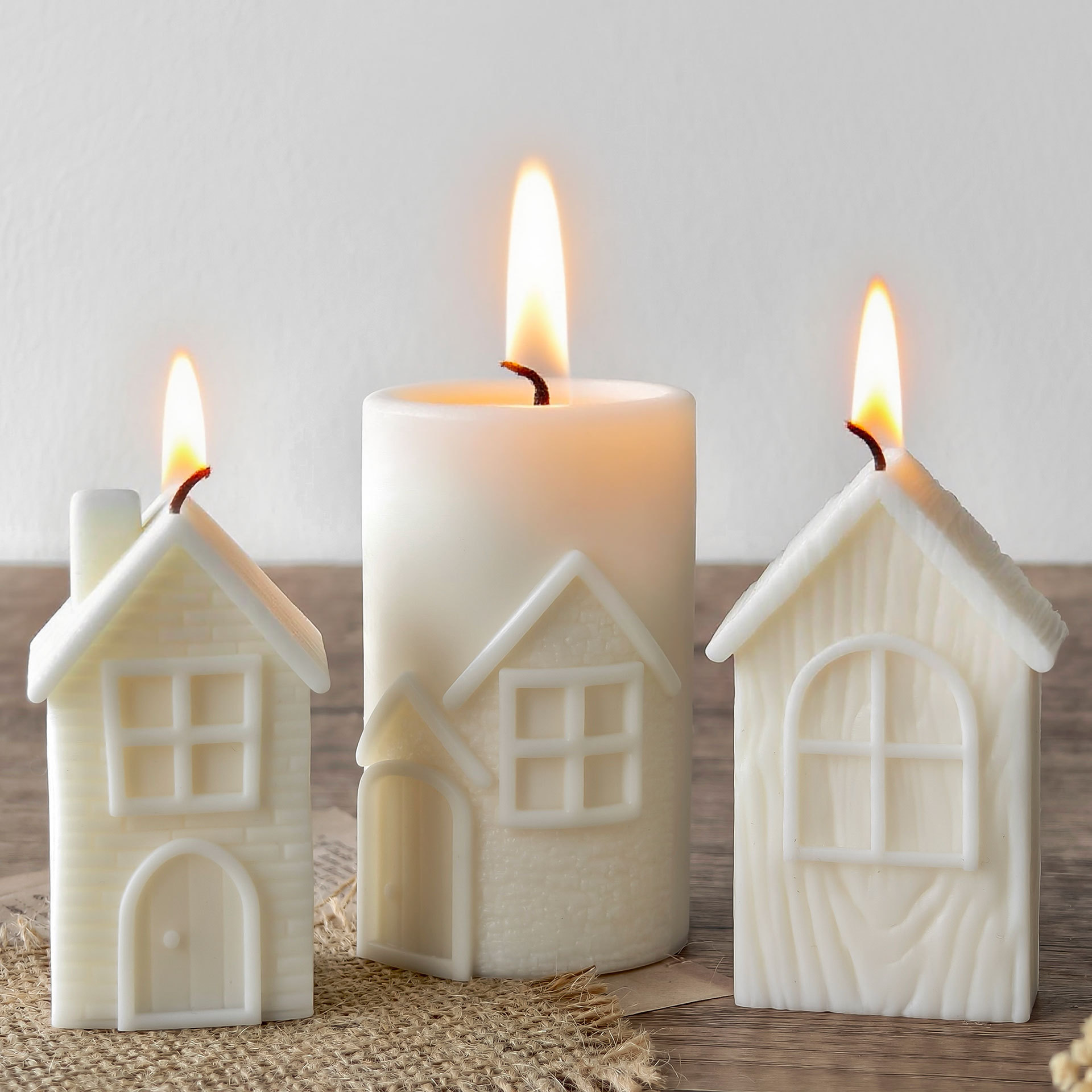 Candle Making Soy Wax - DIY Chimney House Silicone Mold Handmade