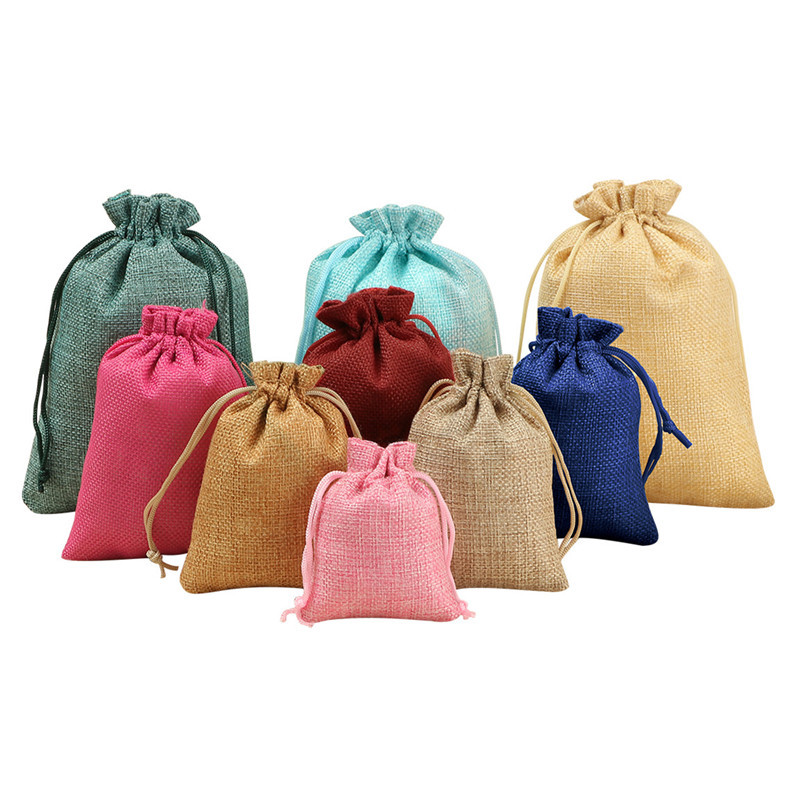 Jute Bag Packaging - 1Pcs Natural Burlap Bag Jute Gift