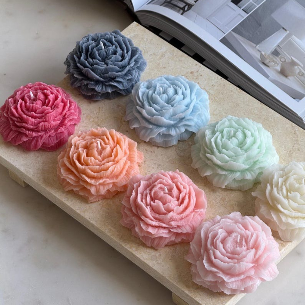 Candle Making Austin - 1-2PCS Peony Candles Silicone Mould Flower