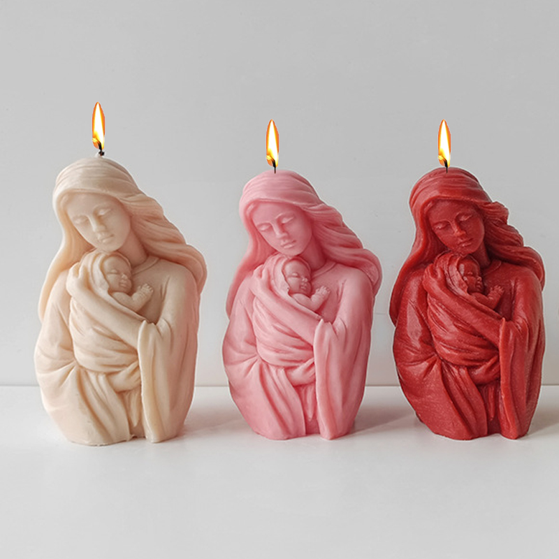 Candle Making At Home - Madonna Hold Baby Silicone Candle Mold
