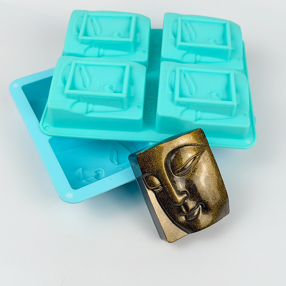 Candle Making Tips - 4 Holes Buddha Portrait Soap Mold
