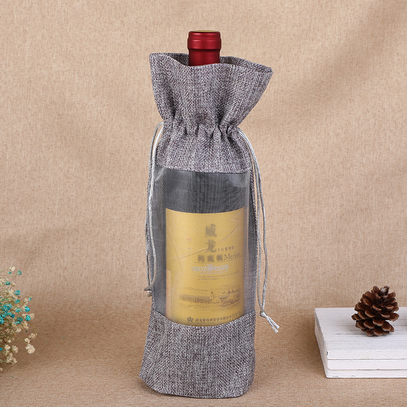 1pcs Imitation Jute Wine Bottl - огляд і ціна Jute Bag Packaging
