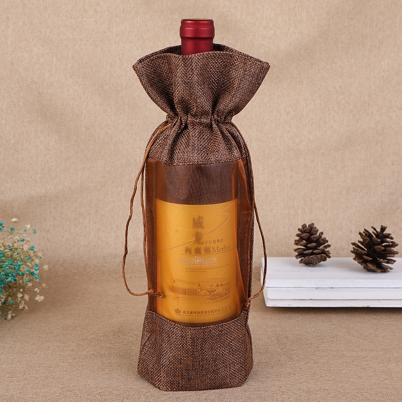 1pcs Imitation Jute Wine Bottl - огляд і ціна Jute Bag Packaging