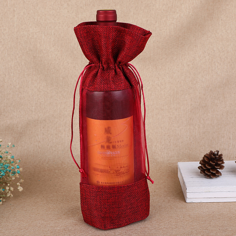 1pcs Imitation Jute Wine Bottl - огляд і ціна Jute Bag Packaging