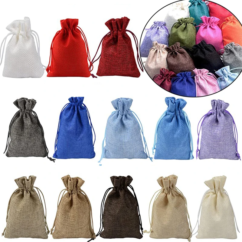10/5Pcs Jute Drawstring Natura - огляд і ціна Jute Bag Packaging