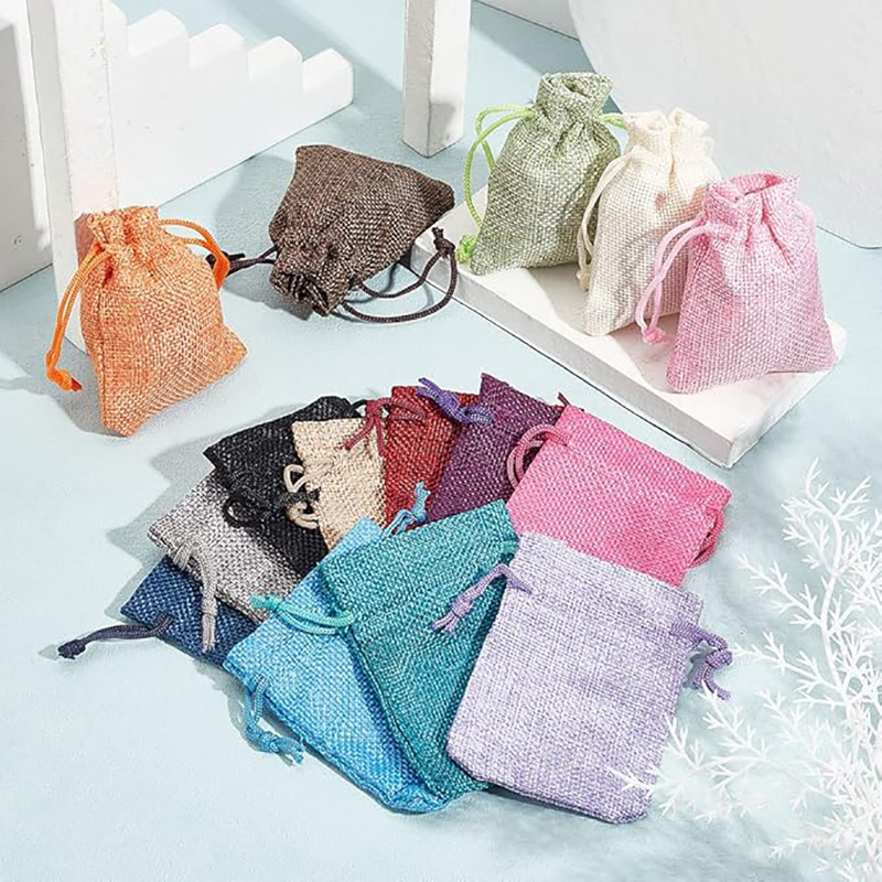 10/5Pcs Jute Drawstring Natura - огляд і ціна Jute Bag Packaging