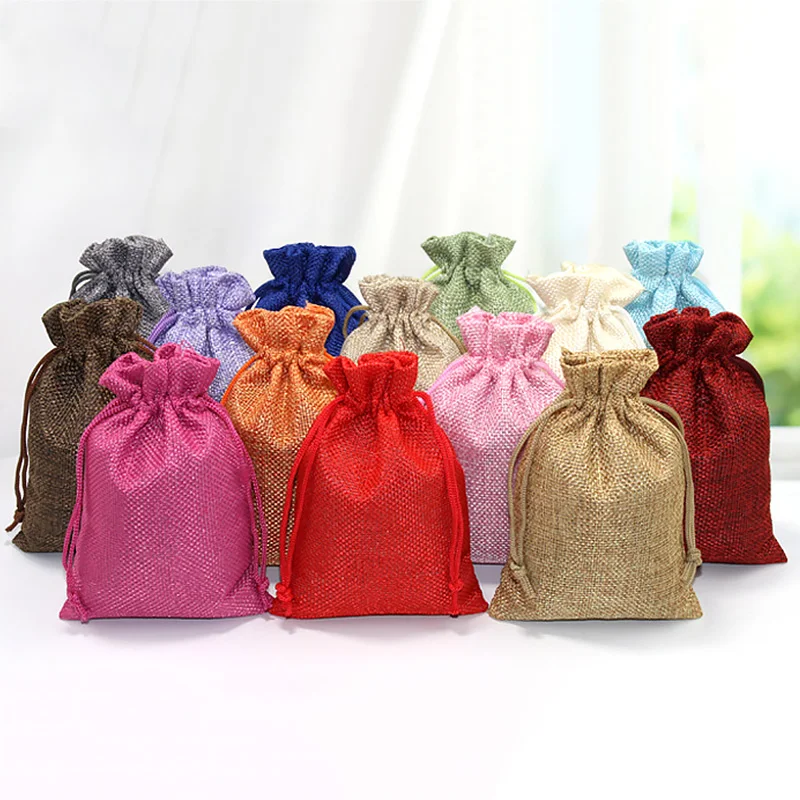 50pcs 13X18CM/10X14CM/9X12CM/7 - огляд і ціна Jute Bag Packaging