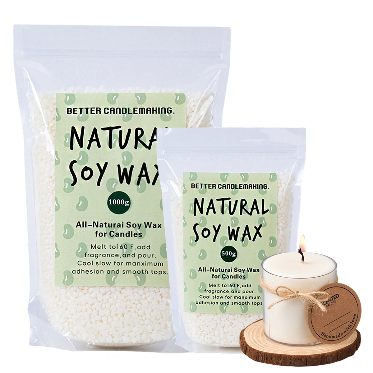 500g/1000g Natural Soy Wax DIY - огляд і ціна Candle Making Soy Wax