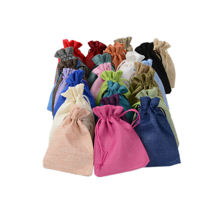 Hot 50PCS Linen Jute Drawstrin - огляд і ціна Jute Bag Packaging