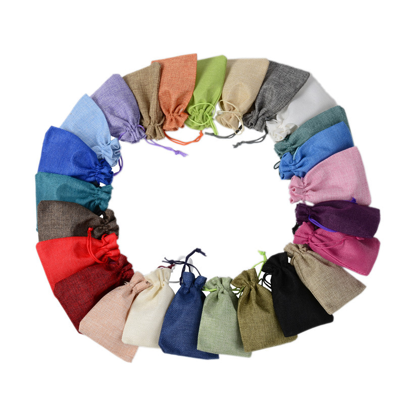 Hot 50PCS Linen Jute Drawstrin - огляд і ціна Jute Bag Packaging