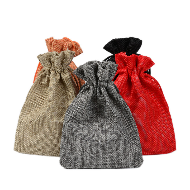 Hot 50PCS Linen Jute Drawstrin - огляд і ціна Jute Bag Packaging