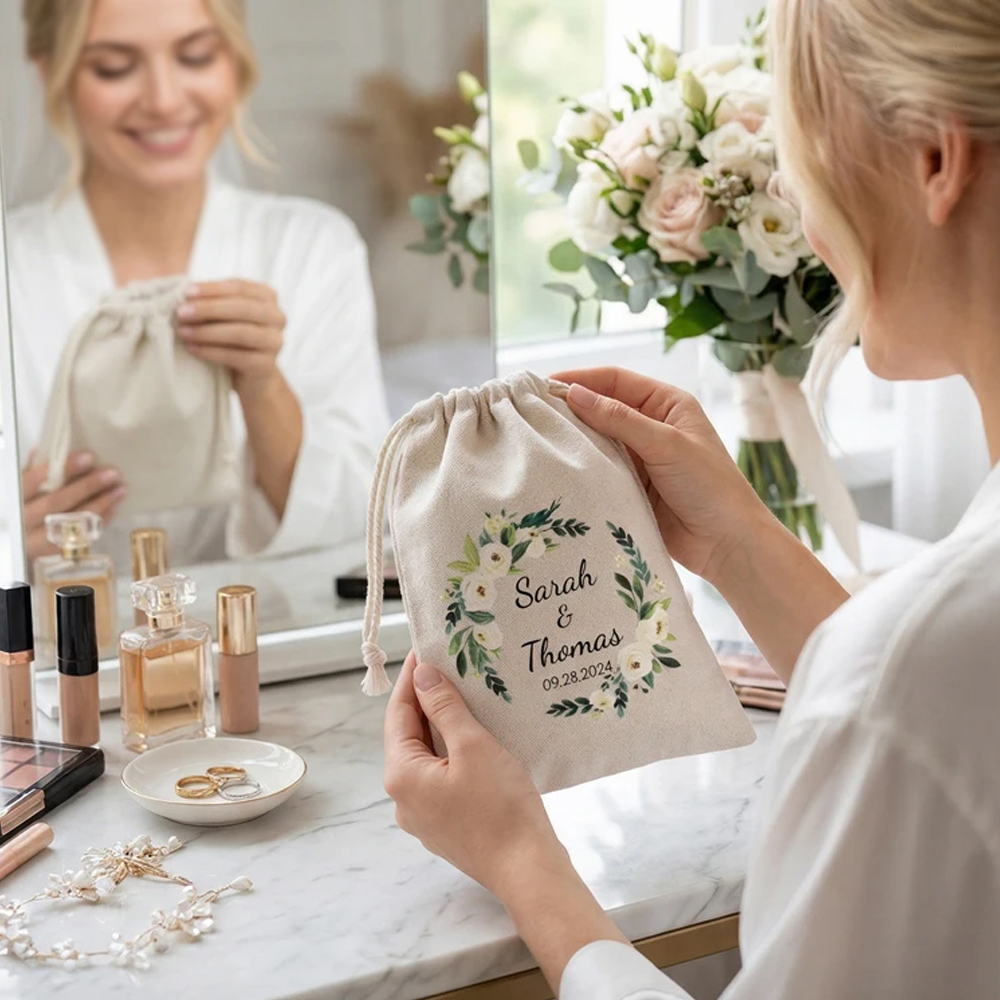 50pcs Custom Logo Wedding Gift - огляд і ціна Jute Bag Packaging