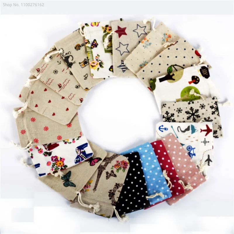 100pcs Small Cloth Bag Cotton  - огляд і ціна Jute Bag Packaging