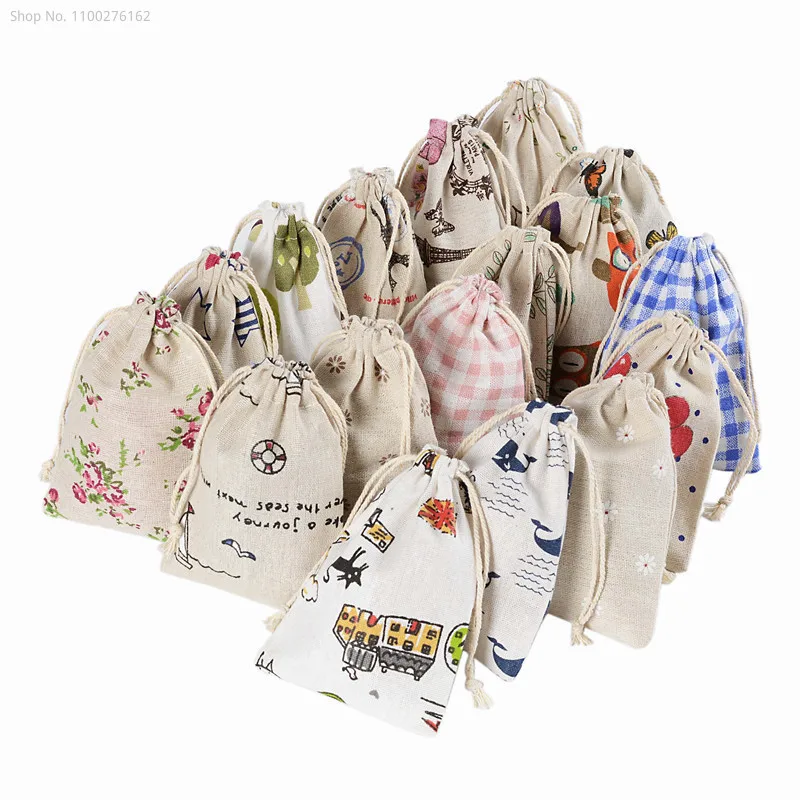 100pcs Small Cloth Bag Cotton  - огляд і ціна Jute Bag Packaging