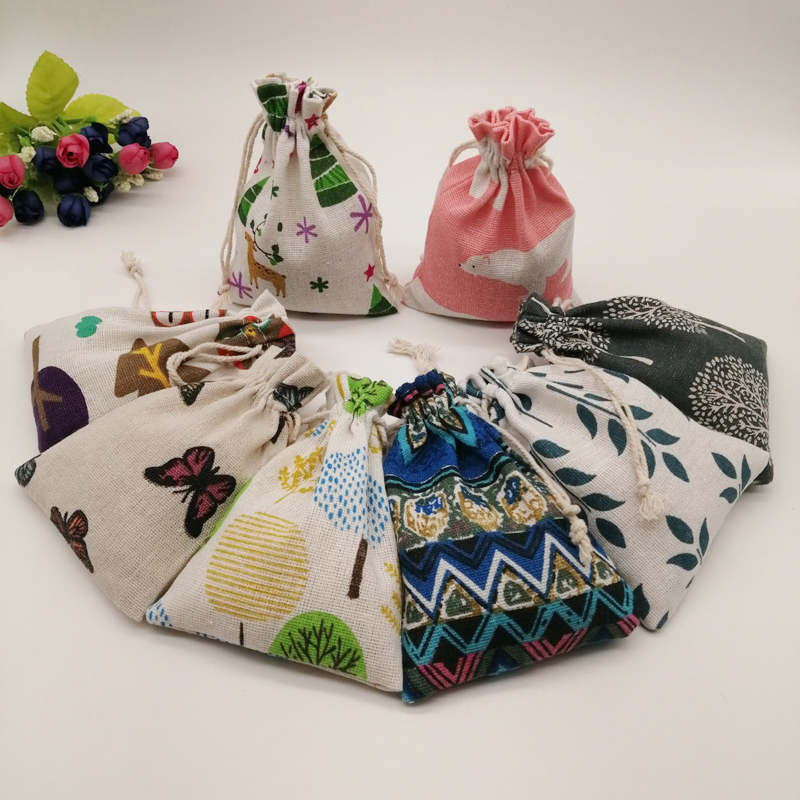 100pcs Pattern Style Jewelry S - огляд і ціна Jute Bag Packaging