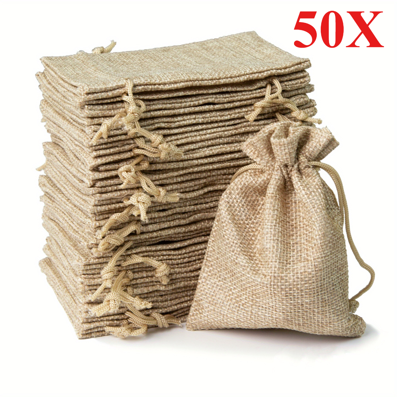 50PCS 13X18/10X15/9X12/7X9CM D - огляд і ціна Jute Bag Packaging