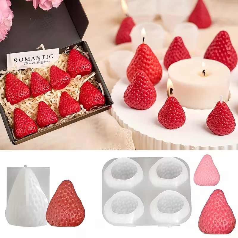 Strawberry Silicone Candle Mol - огляд і ціна Candle Making Diy