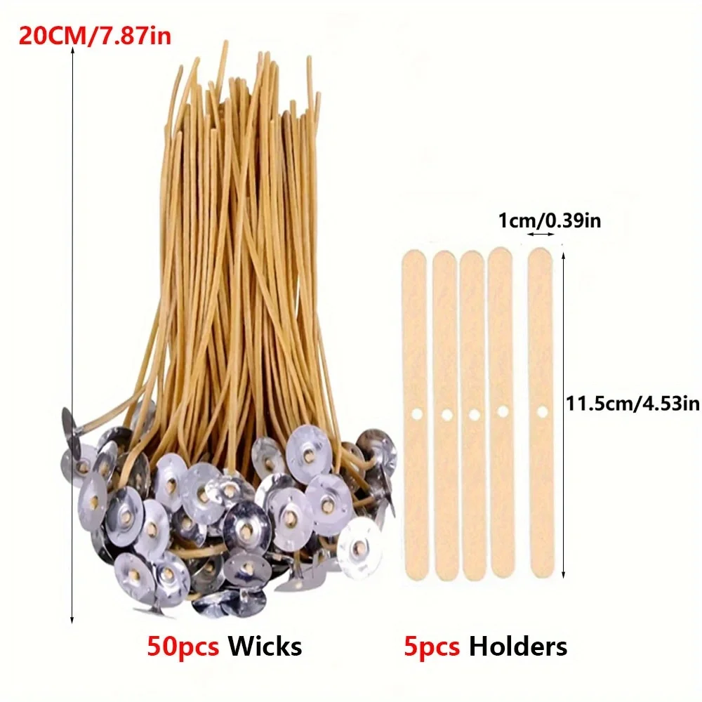 Candle Wicks 50 PCS 8 Inch Hem - огляд і ціна Candle Making With Beeswax