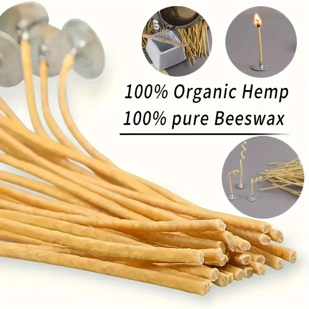 Candle Wicks 50 PCS 8 Inch Hem - огляд і ціна Candle Making With Beeswax