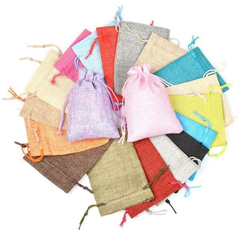50pc/lot 7x9 9x12 10x14 13x18  - огляд і ціна Jute Bag Packaging