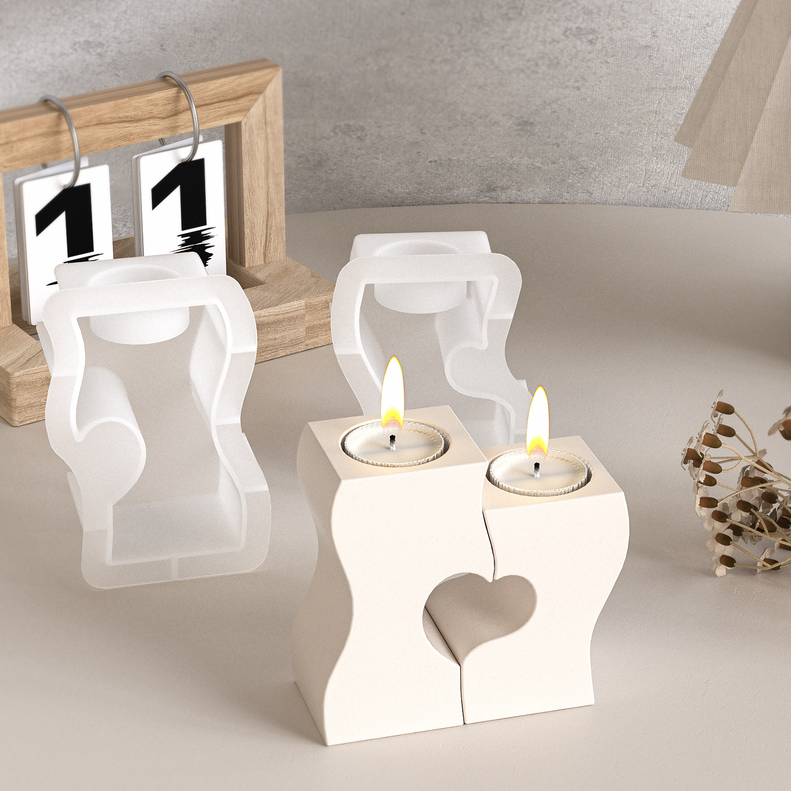 S Heart Candlestick Silicone M - огляд і ціна Candle Making Diy