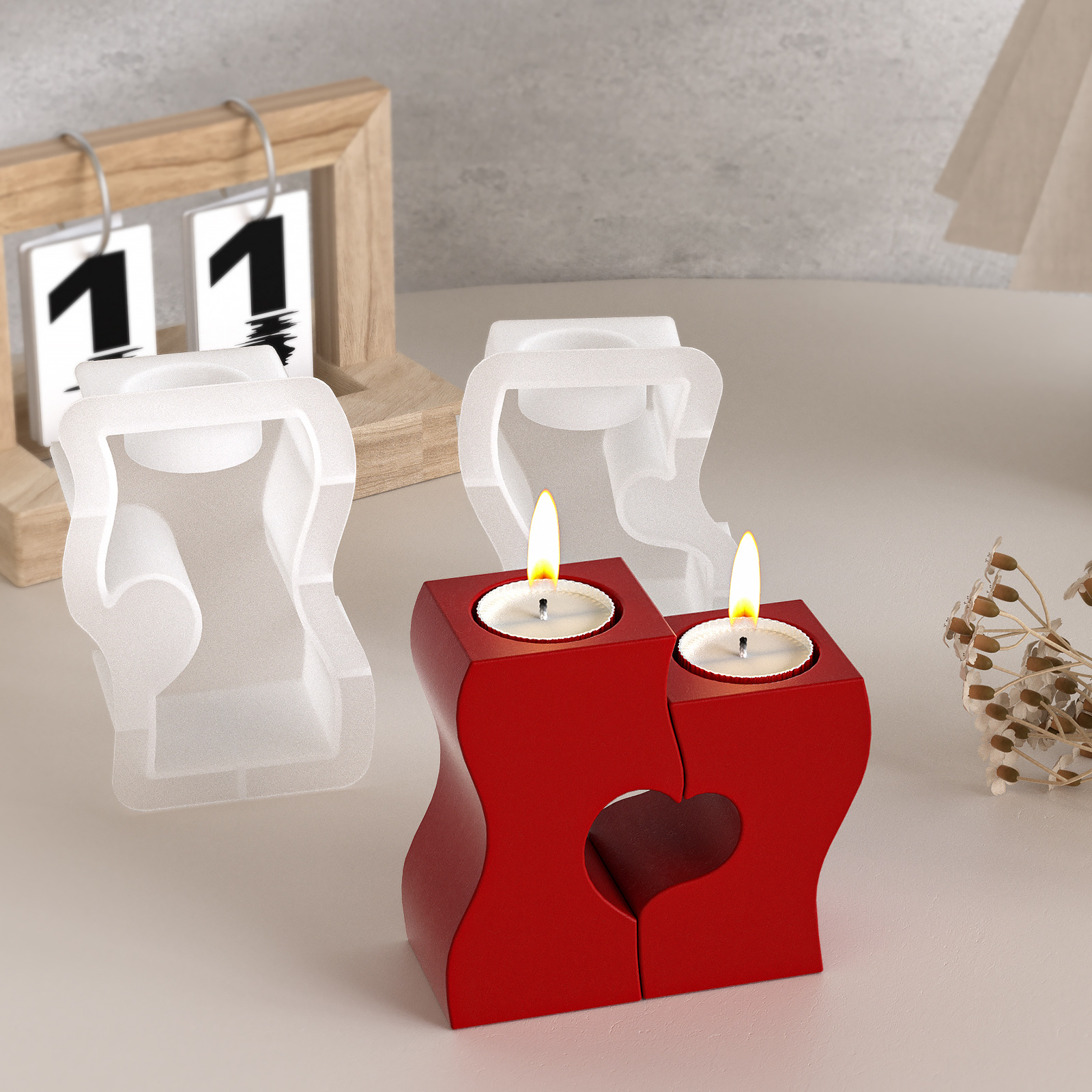 S Heart Candlestick Silicone M - огляд і ціна Candle Making Diy