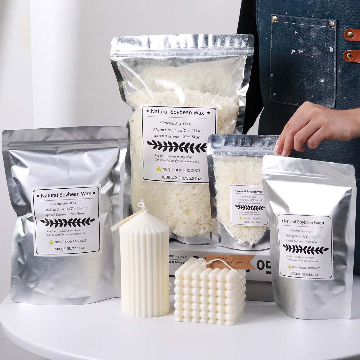 100/250/500/1000g Natural Soy  - огляд і ціна Candle Making Soy Wax