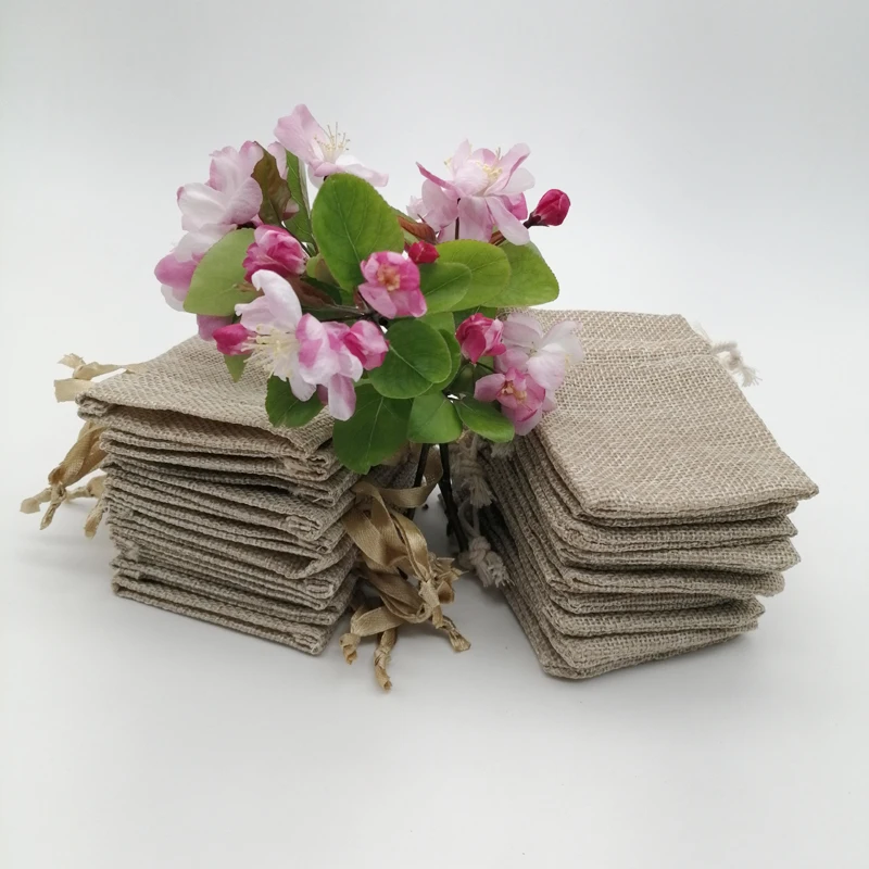 100pcs Silk Ribbon Cotton Jute - огляд і ціна Jute Bag Packaging