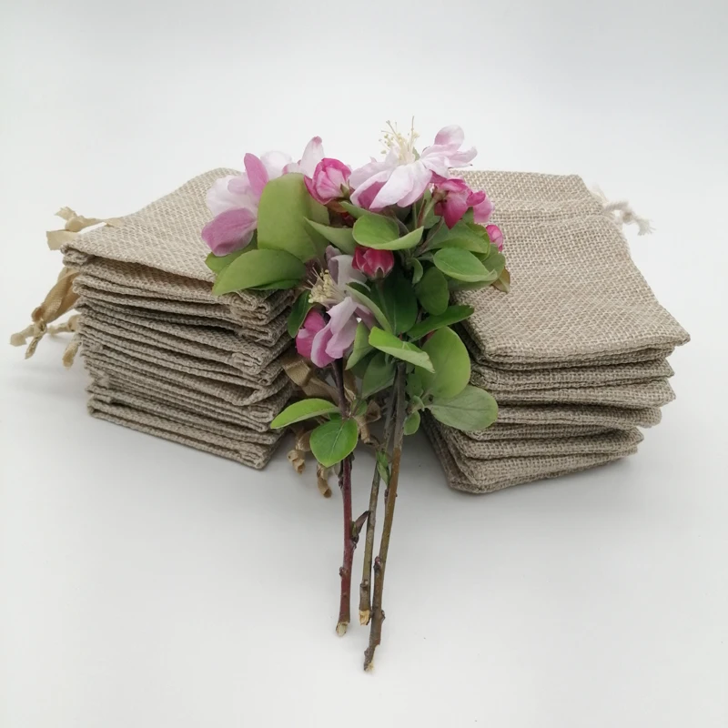 100pcs Silk Ribbon Cotton Jute - огляд і ціна Jute Bag Packaging