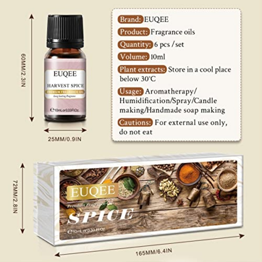 EUQEE 6PCS Spice Autumn Fragra - огляд і ціна Candle Making Fragrances