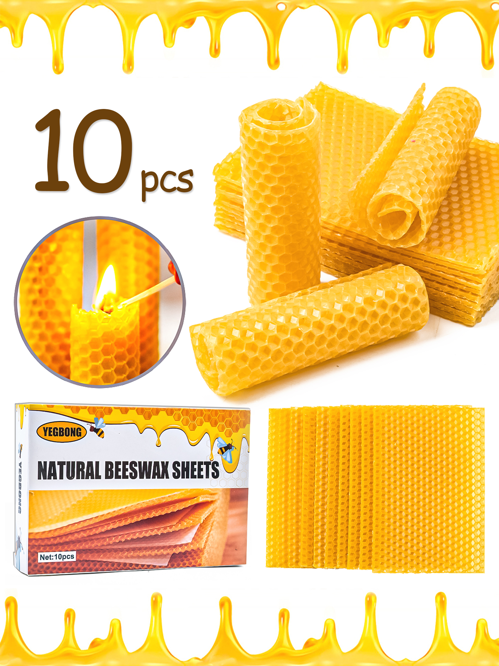 10Pcs Natural Honeycomb Bee Wa - огляд і ціна Candle Making Tips