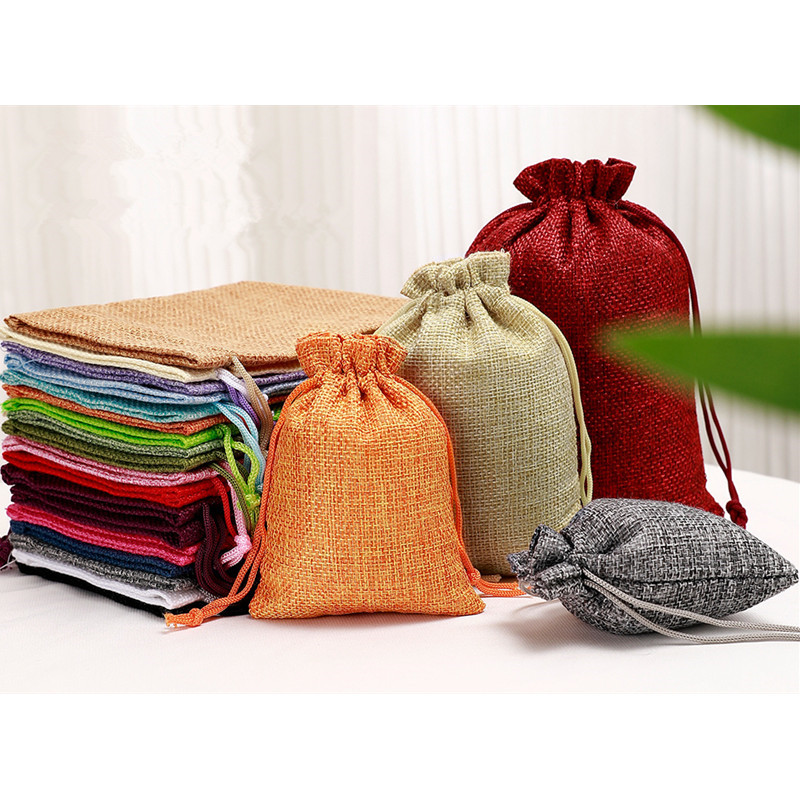 1Pcs Natural Burlap Bag Jute G - огляд і ціна Jute Bag Packaging