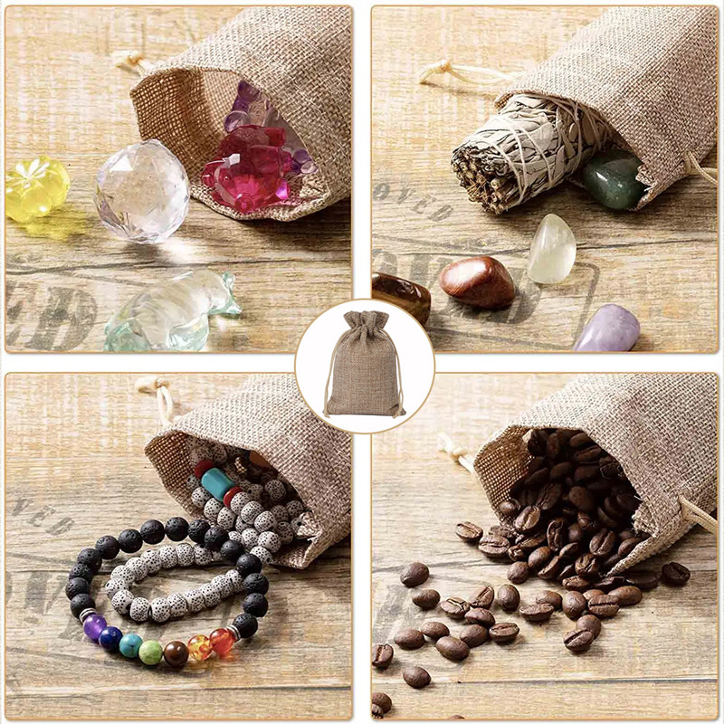 1Pcs Natural Burlap Bag Jute G - огляд і ціна Jute Bag Packaging