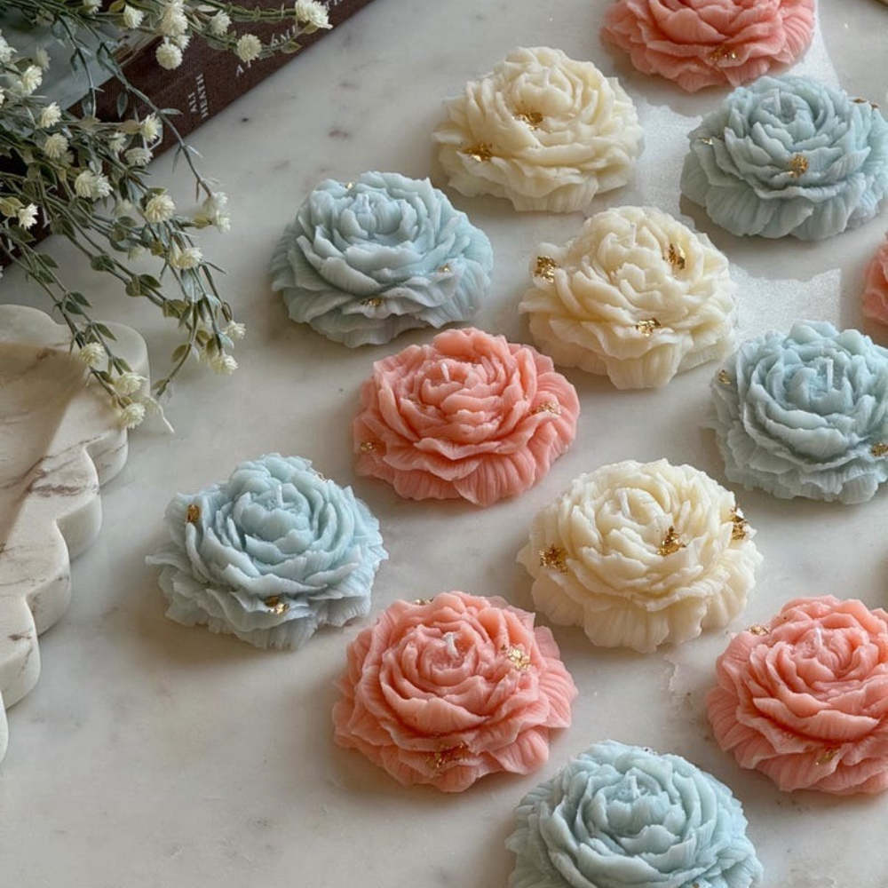 1-2PCS Peony Candles Silicone  - огляд і ціна Candle Making Austin