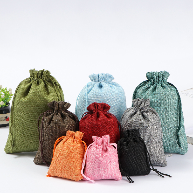 100pcs Drawstring Linen Bags J - огляд і ціна Jute Bag Packaging