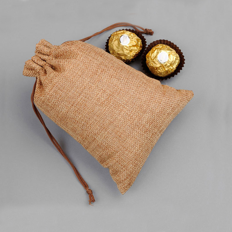 100pcs Drawstring Linen Bags J - огляд і ціна Jute Bag Packaging