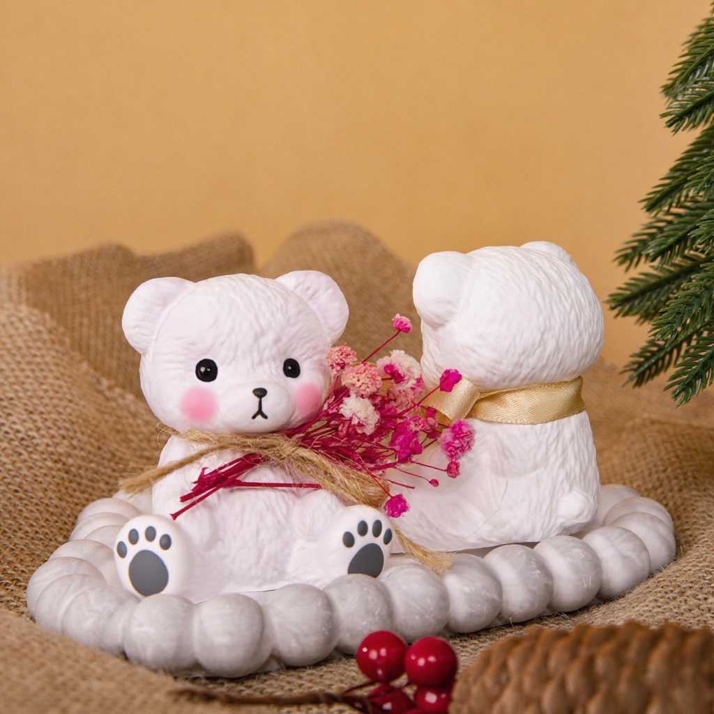 3PCS Couple Bear Silicone Mold - огляд і ціна Candle Making Diy