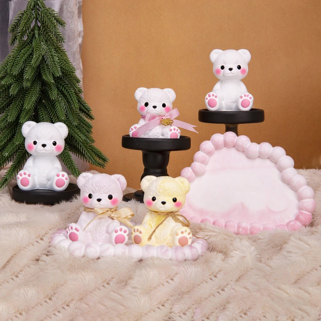3PCS Couple Bear Silicone Mold - огляд і ціна Candle Making Diy