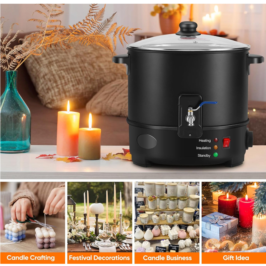 6L Small  Wax Melter Paraffin  - огляд і ціна Candle Making Diy