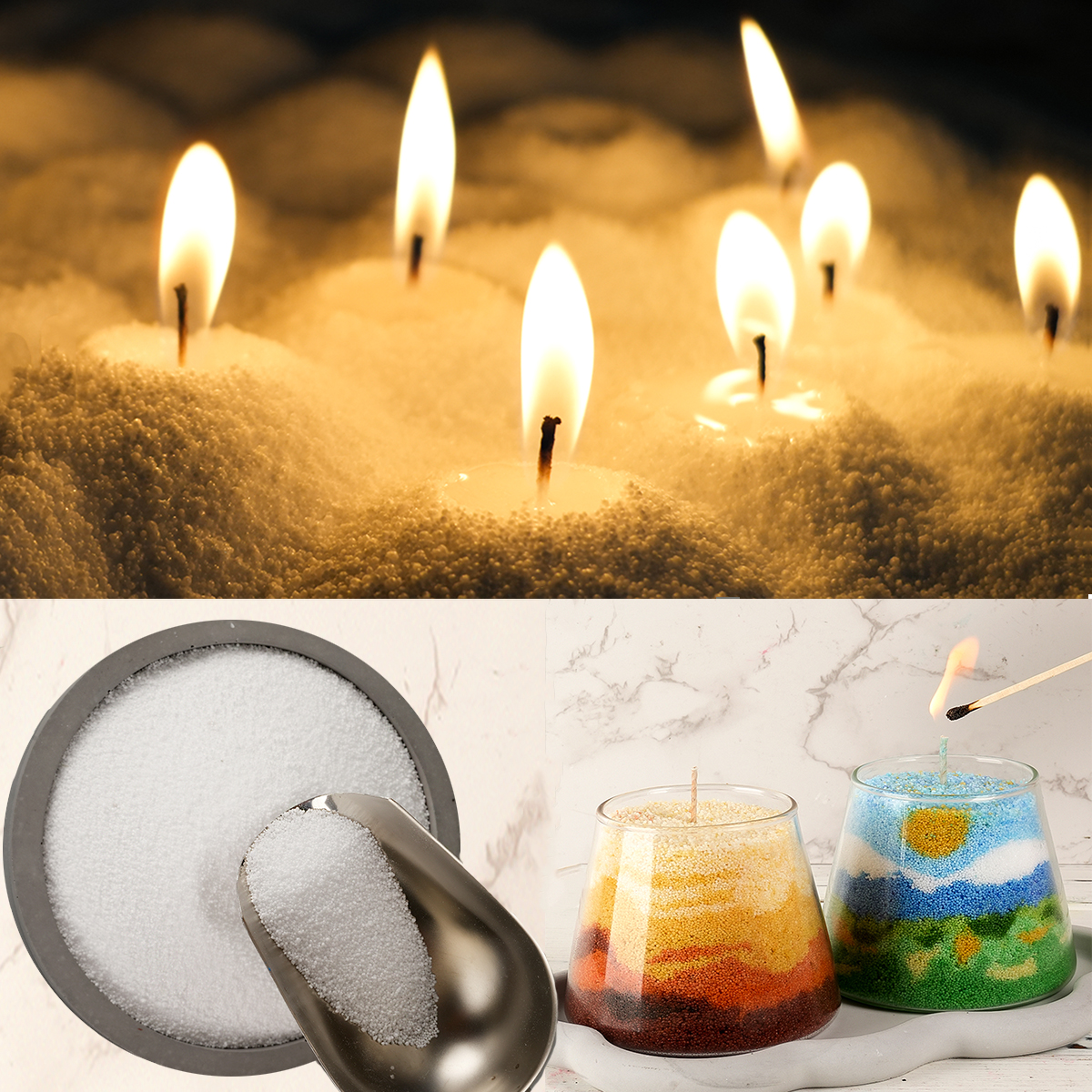 500g/1000g White Sand Wax Ice  - огляд і ціна Candle Making Tips