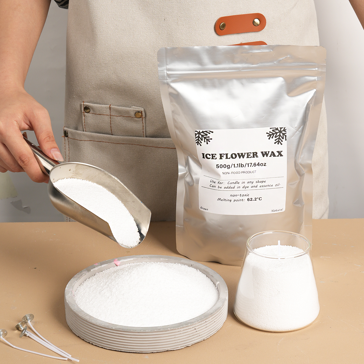 500g/1000g White Sand Wax Ice  - огляд і ціна Candle Making Tips