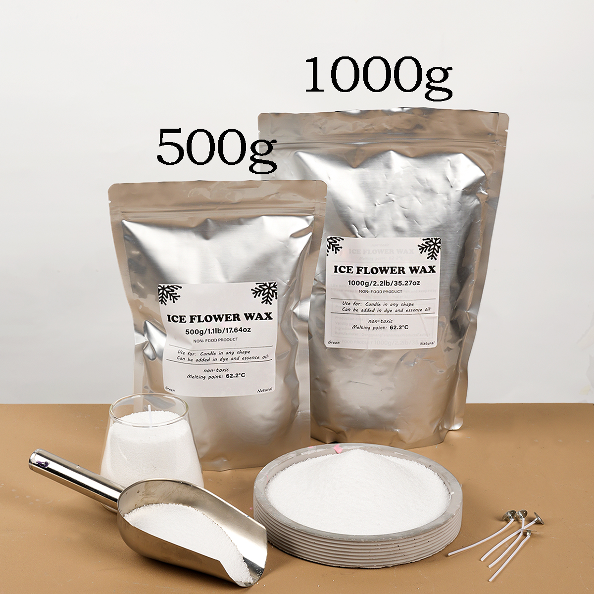 500g/1000g White Sand Wax Ice  - огляд і ціна Candle Making Tips
