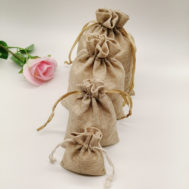 10-1000pcs/lot Jute Linen Bags - огляд і ціна Jute Bag Packaging